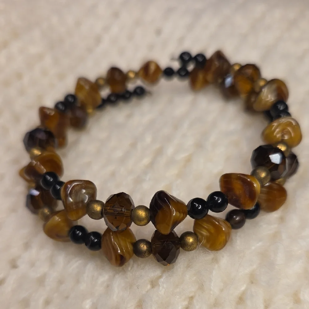 Unique Brown Tiger Eye Beaded Stretch Bracelet - Picture 1 of 3
